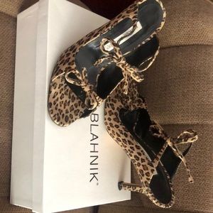 Manila Blahnik animal print slip on